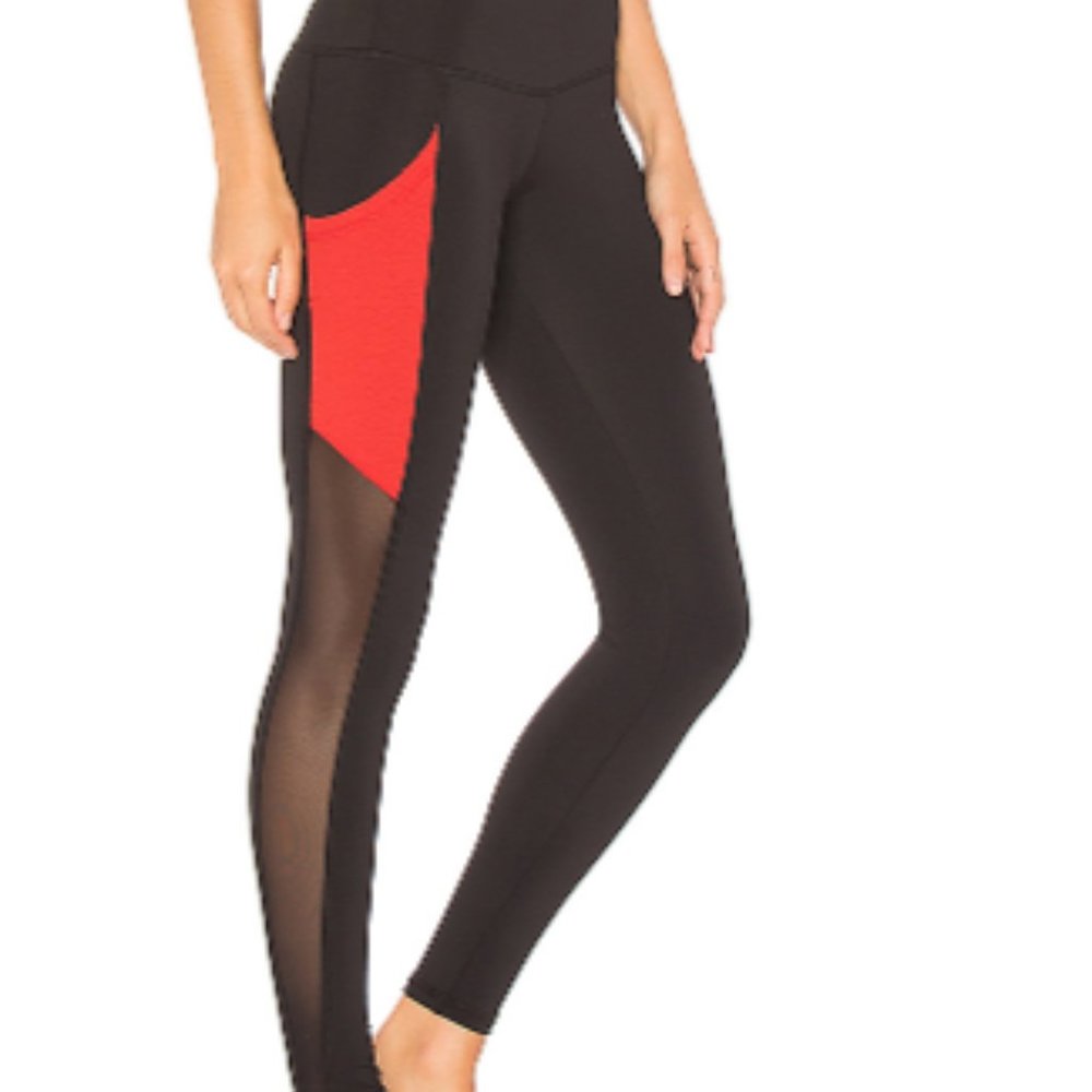 Beach Riot Sport Laura Red and Black Legging